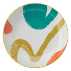 Yellow Abstract Stoneware Bowl 900ml
