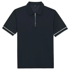 Hot REISS Zain Textured Half-Zip Tipped Polo Shirt