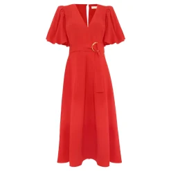 Zarah Puff Sleeve Flared Dress