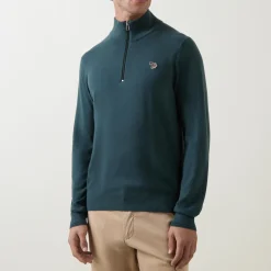 Zebra Logo Half-Zip Sweater