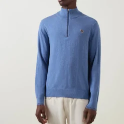 Zebra Logo Half-Zip Sweater