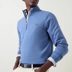 Zebra Logo Half-Zip Sweater