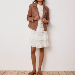 Zip Leather Biker Jacket