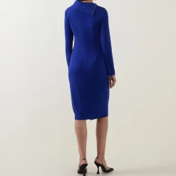 Zip-Detail Fitted Dress