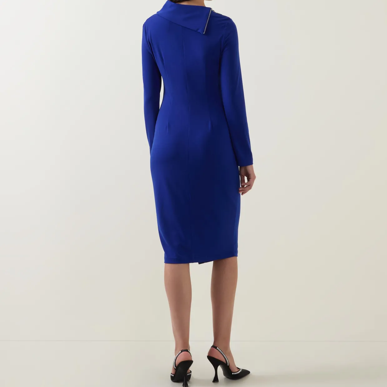 Zip-Detail Fitted Dress