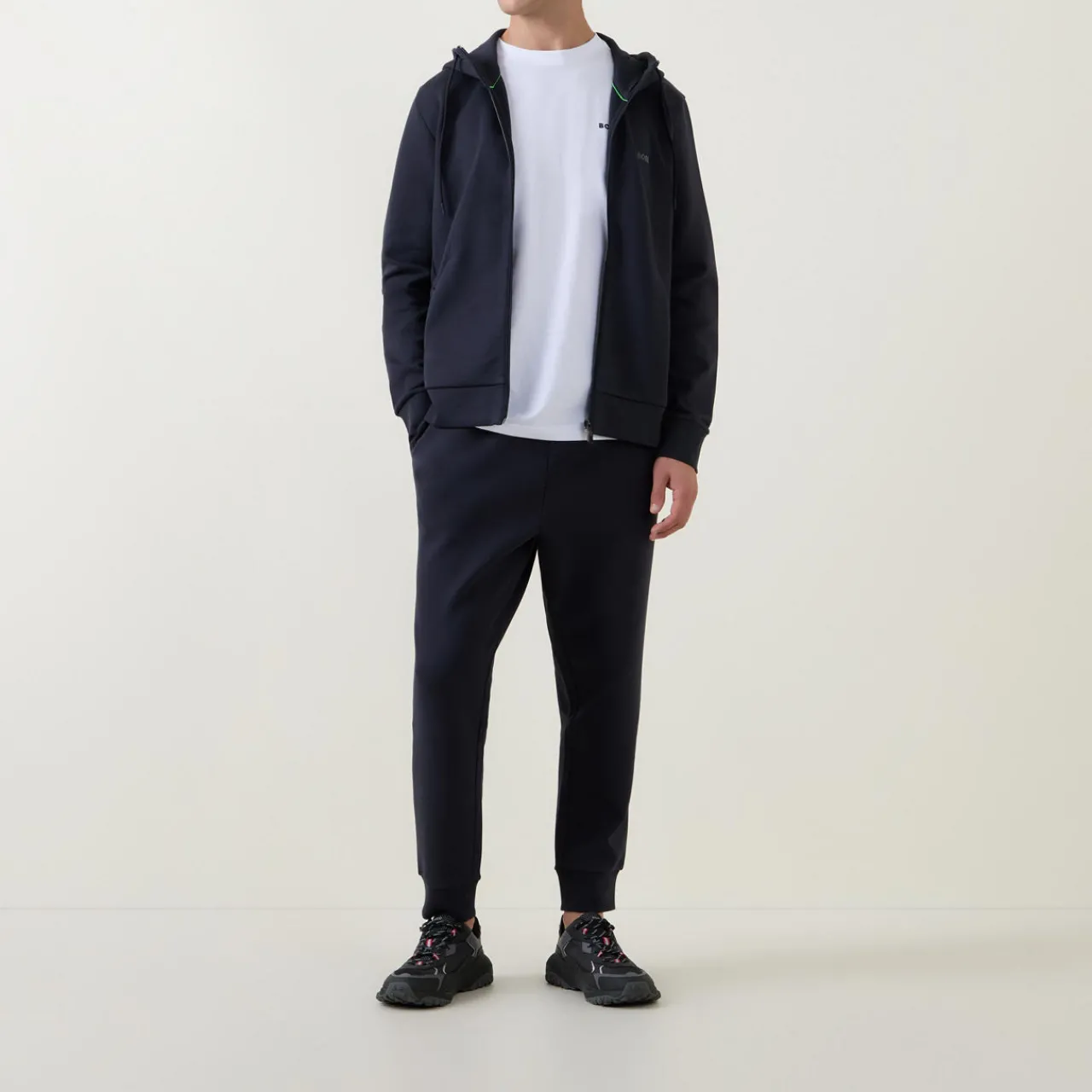 Hot BOSS Zip-Up Logo Hoodie